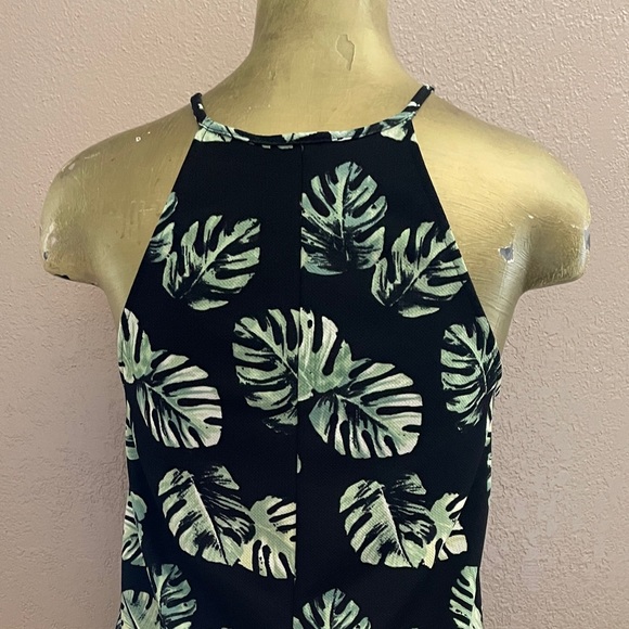 FOREVER 21 Pretty PALM LEAF Print Sun DRESS Small - Picture 4 of 15